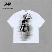 Weiße Herren-T-Shirts mit Siebdruck und Liberty Loose